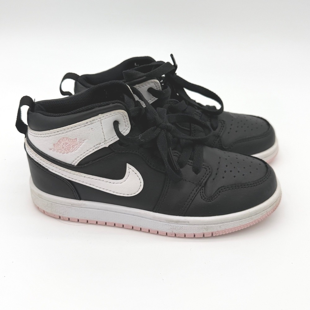 Jordan Air Jordan 1 Mid Kids 1Y Black White Arctic Punch 555112-061